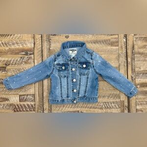 OshKosh B'gosh Light Blue Jean Jacket with Polka Dots